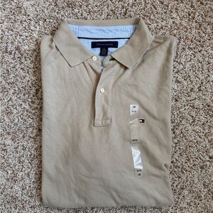 Tommy Hilfiger Men’s Polo Beige Tan Khaki NWT XL Collared Shirt New